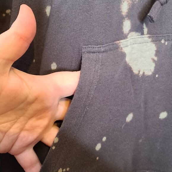 1X 14W 16W Torrid Grey Bleach Splatter Sweatshirt Dress Fleece Skull Hood Lounge - Picture 4 of 9